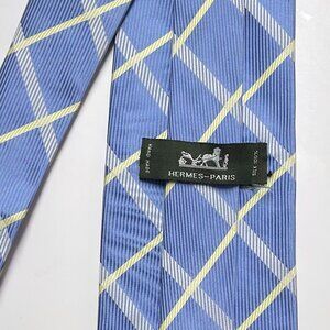 Hermès Paris Silk Tie - Blue Plaid vintage
